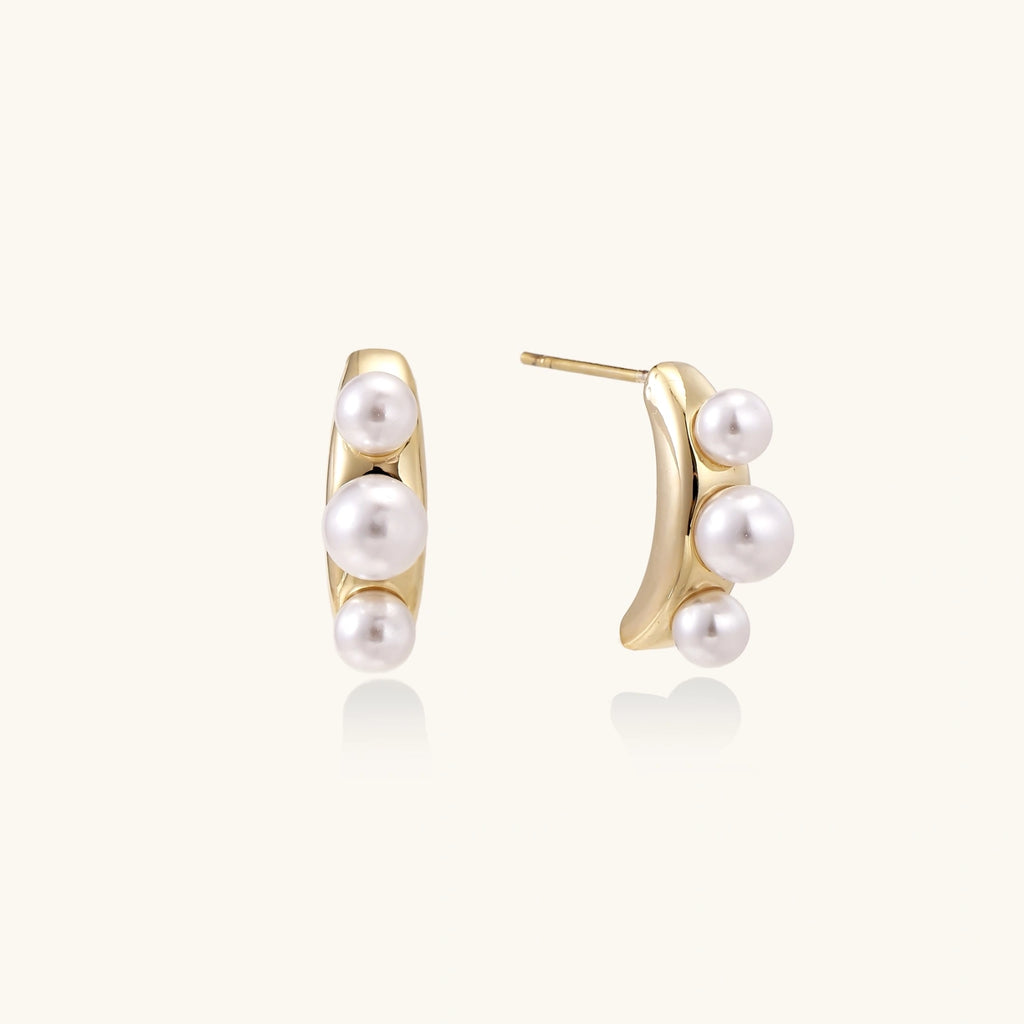 Pearl Trio Curve Studs