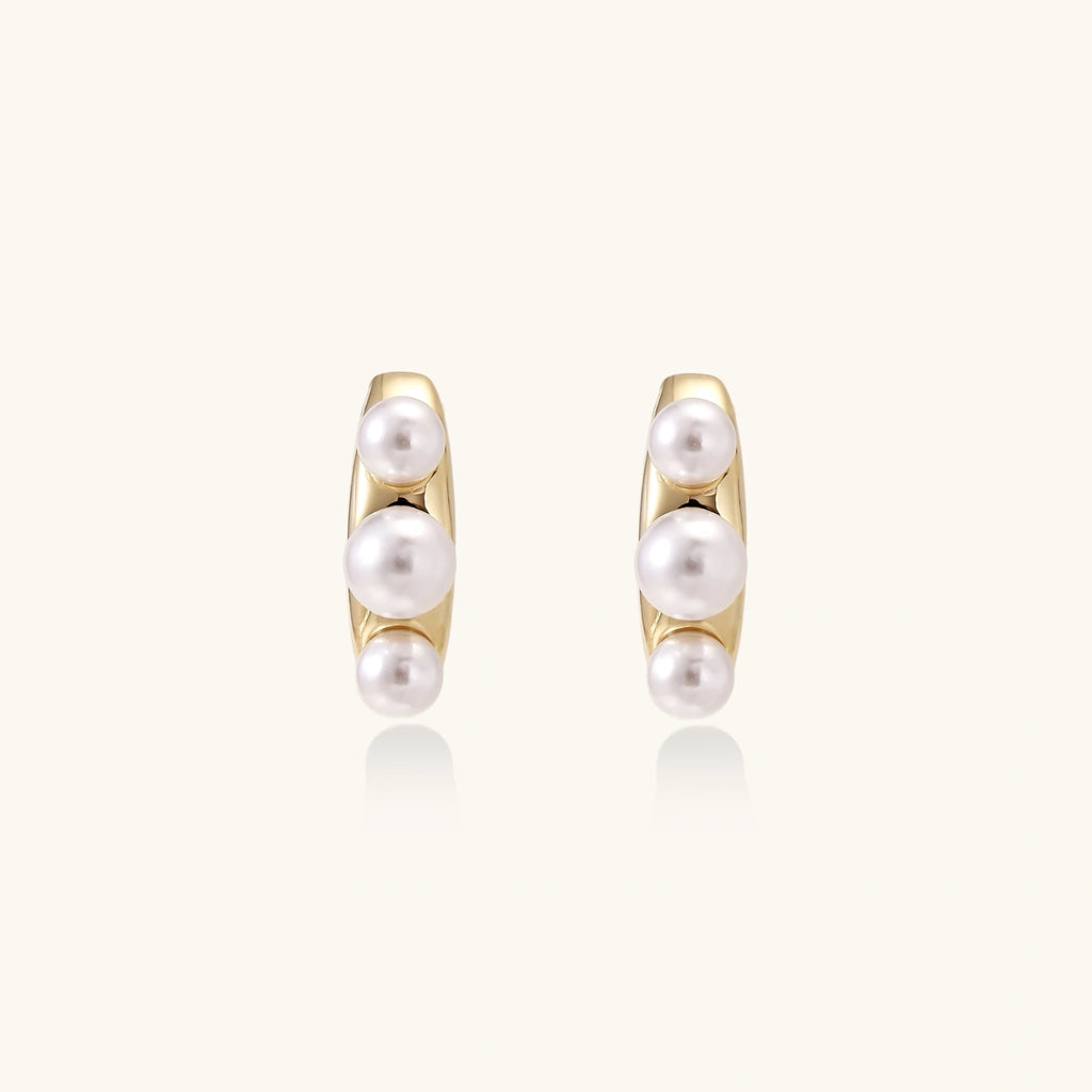 Pearl Trio Curve Studs