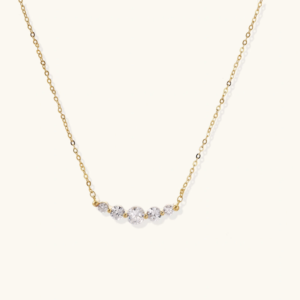 Golden Arc Crystal Necklace