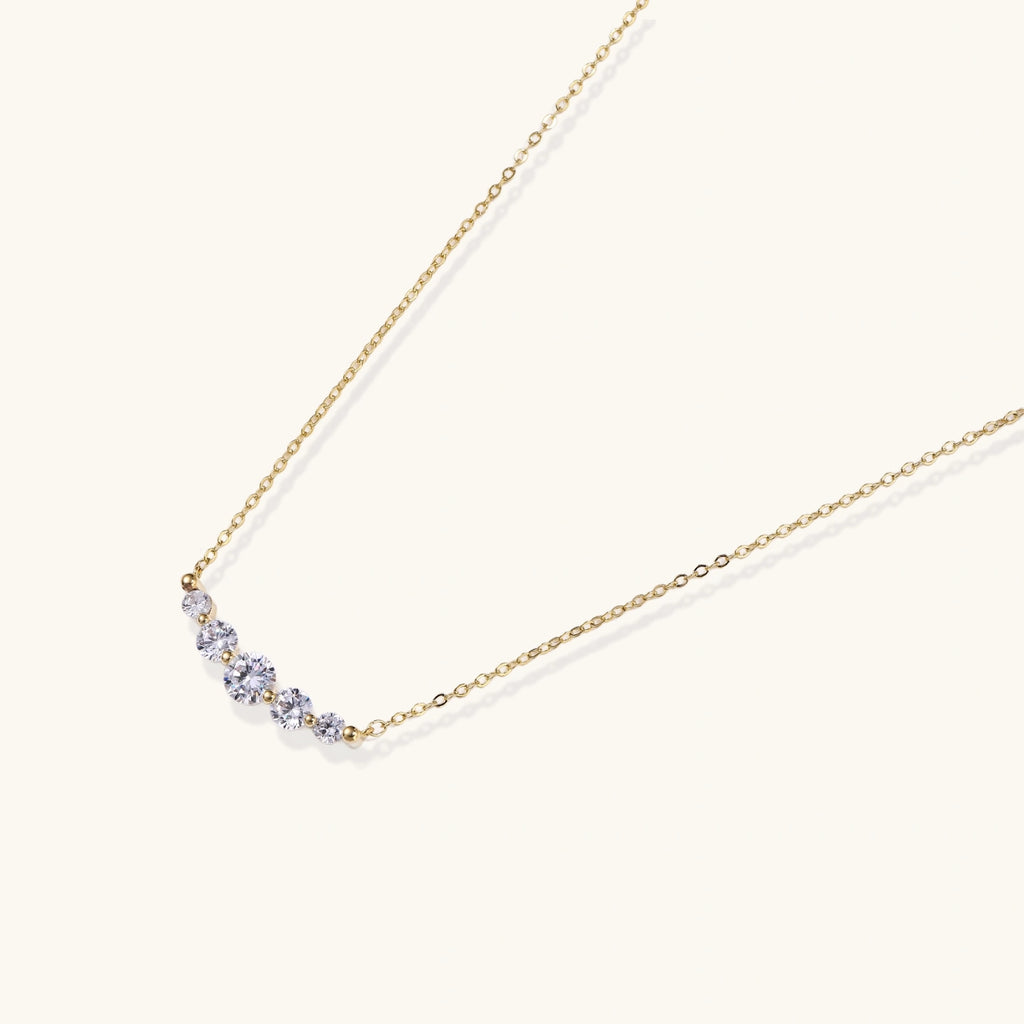 Golden Arc Crystal Necklace