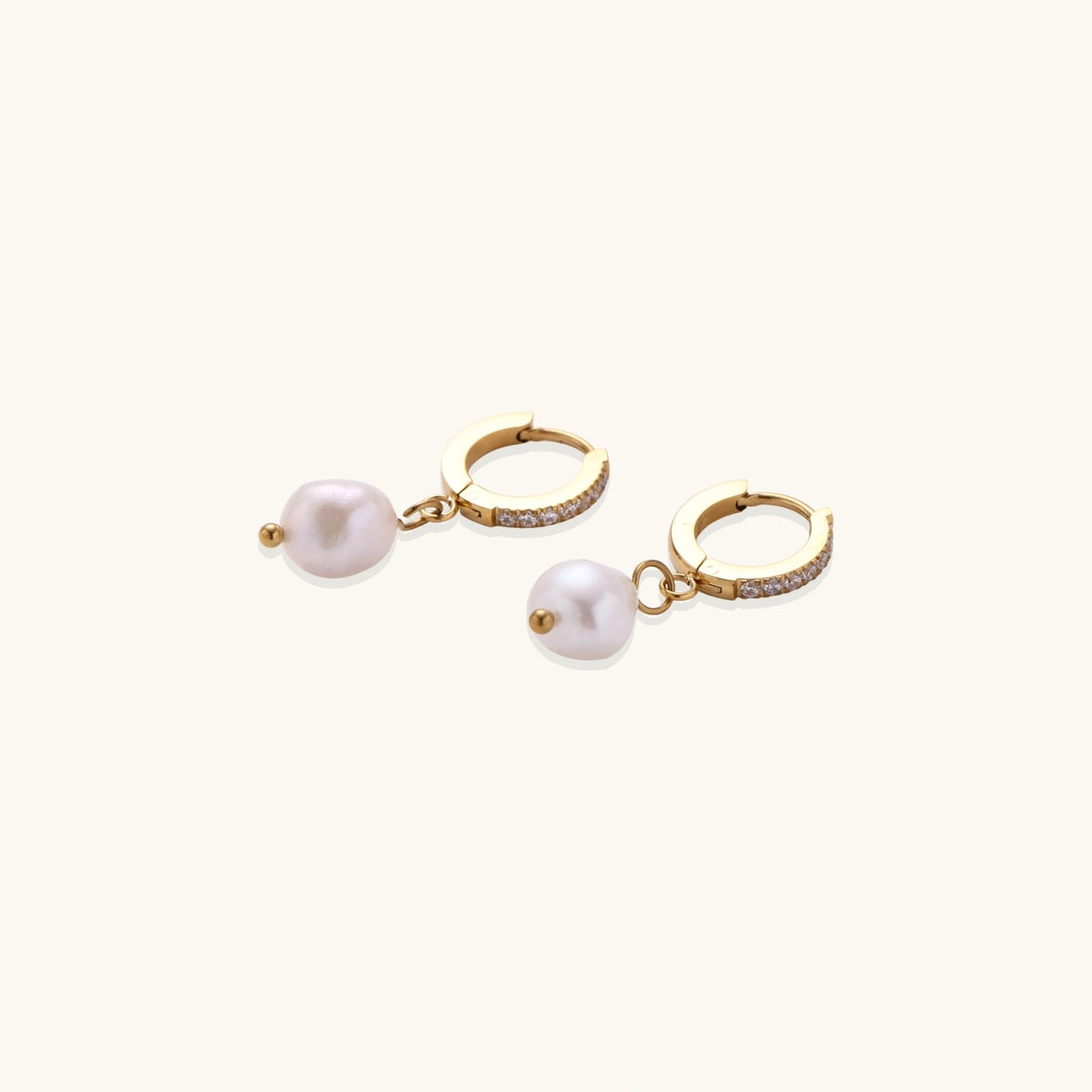 Pearl Drop Hoops