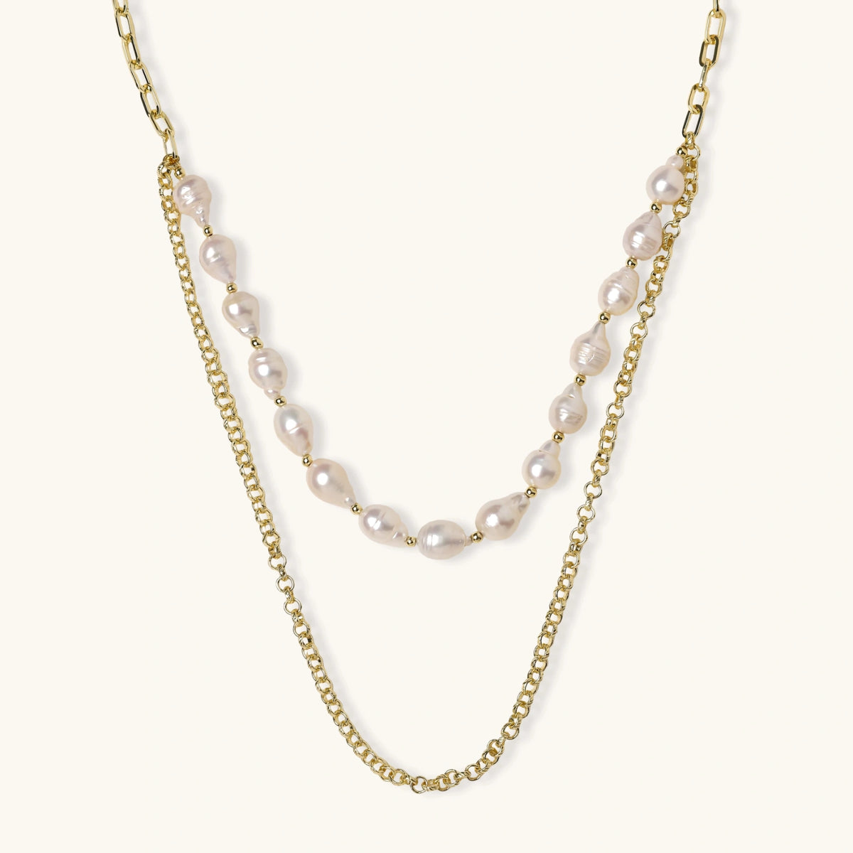 Golden Pearl Layers Necklace